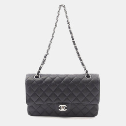 Chanel Classic Double Flap Black Leather Chain Shoulder Bag 1181350