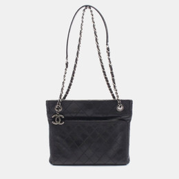 Chanel Wild Stitch Black Leather Shoulder Bag 1181292