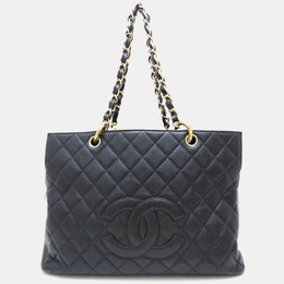 Chanel Black Caviar Leather Chain Tote Bag 1181071