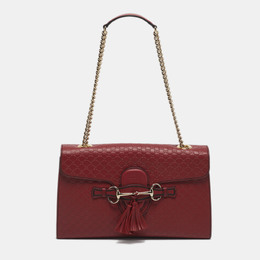 Gucci Red MicroGuccissima Leather Medium Emily Chain Shoulder Bag 1179872