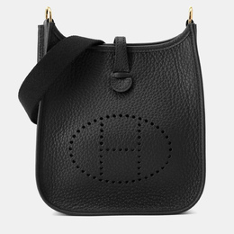 Hermes Evelyne Amazon TPM Black Taurillon Clemence Leather Shoulder Bag 1179701