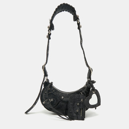 Balenciaga Black Denim Monogram XS Le Cagole Shoulder Bag 1180599