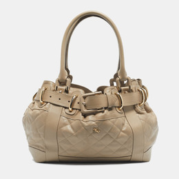 Burberry Beige Quilted Leather Beaton Tote 1180865