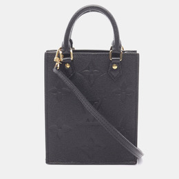Louis Vuitton Petit Sac Plat Noir Monogram Empreinte Leather Shoulder Bag 1181493