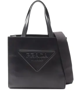Prada 2010s triangle-logo leather tote bag 31031160