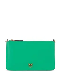 Pinko logo-plaque zip clutch bag 31080757