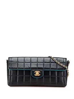 Chanel 2000-2002 Chocolate Bar Lambskin East West Flap shoulder bag 31143861