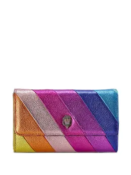 Kurt Geiger London rainbow-stripe metallic clutch bag 31095017