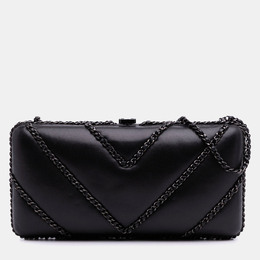 Chanel Black Chevron Lambskin Chain Around Clutch on Chain 1182367
