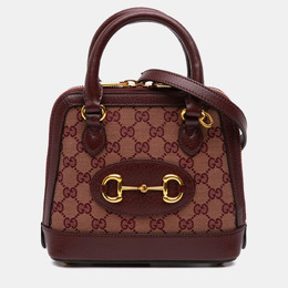 Gucci Brown Mini GG Supreme Horsebit 1955 Top Handle Bag 1182209