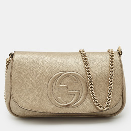Gucci Beige Leather Soho Flap Chain Shoulder Bag 1181546