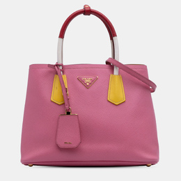 Prada Pink Small Saffiano Cuir Double Satchel 1181104