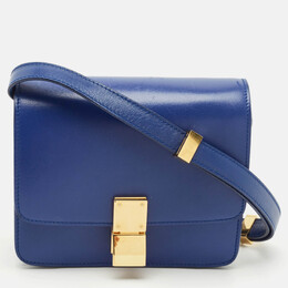 Celine Blue Leather Small Classic Box Flap Bag 1180950