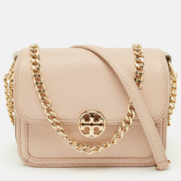 Tory Burch Peach/Gold Leather Duet Chain Shoulder Bag 1180947