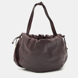 Bottega Veneta Dark Purple Leather Medium Bulb Shoulder Bag 1180989