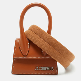 Jacquemus Brown Leather Mini Le Chiquito Top Handle Bag 1178319