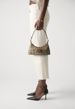 Сумка NEDA ZIP SHOULDER BAG Guess, бежевый gu151h7yv-b11 | latte logo