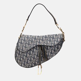 Christian Dior Navy Blue Christian Diorissimo Canvas Saddle Bag 1182156