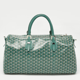 Goyard Green Goyardine Coated Canvas and Leather Boston 50 Bag 1179257