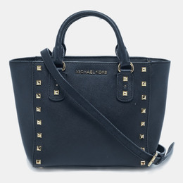 Michael Kors Black Leather Sandrine Studded Tote 1179636