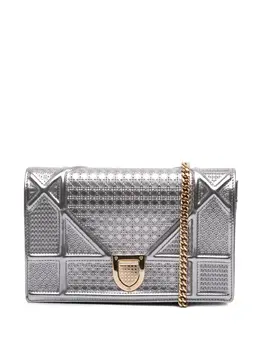 Christian Dior 2017 Metallic Patent Microcannage Diorama Wallet on Chain crossbody bag 31166809