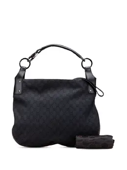 Gucci 2000-2015 Large GG Denim Horsebit Classic Ring hobo bag 31192600