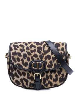 Christian Dior 2021 Mizza Medium Embroidered Canvas Leopard Bobby crossbody bag 31202046