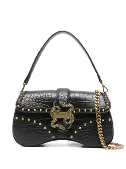 Just Cavalli snake-embellished studded shoulder bag 31043285