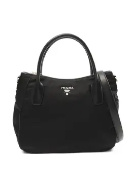 Prada 2010s leather-trim tote bag 31091250