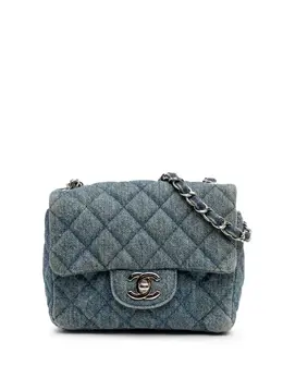 Chanel 2020 Mini Square CC Quilted Denim Single Flap crossbody bag 31174599