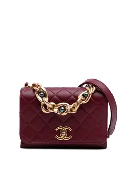 Chanel 2021-2025 Quilted Calfskin Pearl Jewel Chain Flap satchel 31197624