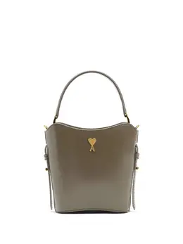 Ami Paris mini Paris Paris glazed-leather bucket bag 30651151
