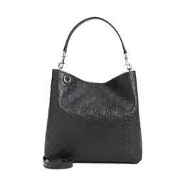 Gucci-Black Leather Emblem Bag-Donna 52233861693780