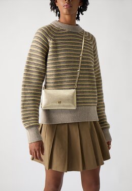 Сумка через плечо FLAT HORIZONTAL MINI SHINY Pinko, песочный p6951h1h3-b11 | gold-coloured/sand