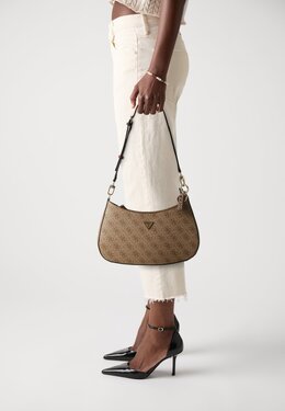 Сумка NOELLE II TOP ZIP SHOULDER BAG Guess, коричневый gu151h7x4-o11 | latte logo/brown