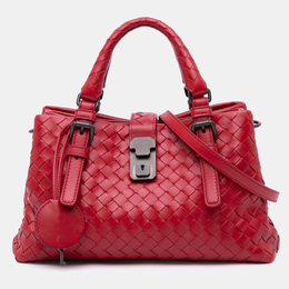 Bottega Veneta Red Mini Nappa Intrecciato Roma Satchel 1182886