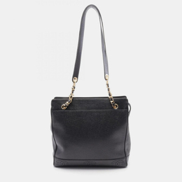 Chanel Triple CC Black Grained Calfskin Leather Shoulder Bag 1182828