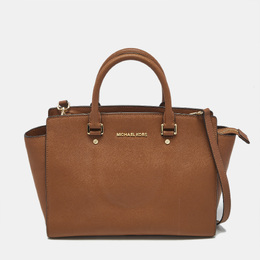 Michael Kors Brown Saffiano Leather Large Selma Satchel 1182197