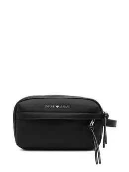 Emporio Armani logo-lettering wash bag 31019234