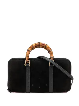 Gucci 20th Century Suede Bamboo Wallet On Strap satchel 31222746