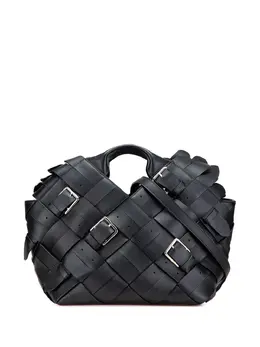 Loewe 2018 Small Woven Calfskin Buckle Surplus Basket Bag satchel 31247224