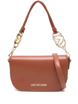 Love Moschino logo-lettering chain-link shoulder bag 30996150