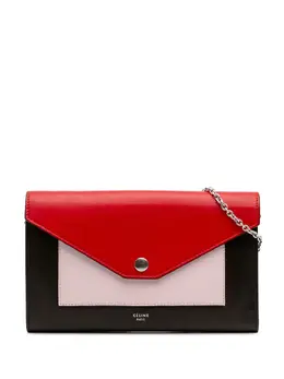 Celine 2016 Tricolor Leather Pocket Envelope Wallet On Chain crossbody bag 31229234