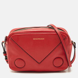 Emporio Armani Red Leather Camera Crossbody Bag 1183240