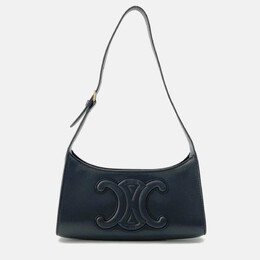 Celine Cuir Triomphe Black Leather Shoulder Bag 1182974