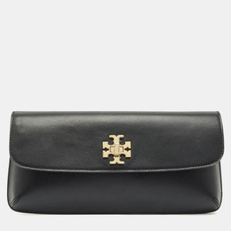 Tory Burch Black Leather Slim Diana Flap Clutch 1182312