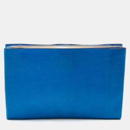 Jil Sander Blue/Off White Leather Triple Compartment Clutch 1182220