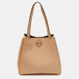 Tory Burch Sand Beige Leather McGraw Carryall Shoulder Bag 1181979