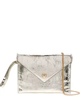 Pinko small metallic-leather flap clutch 31115391