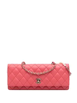 Chanel 2016-2017 Quilted Lambskin Pearl Chain East West Single Flap satchel 31266048